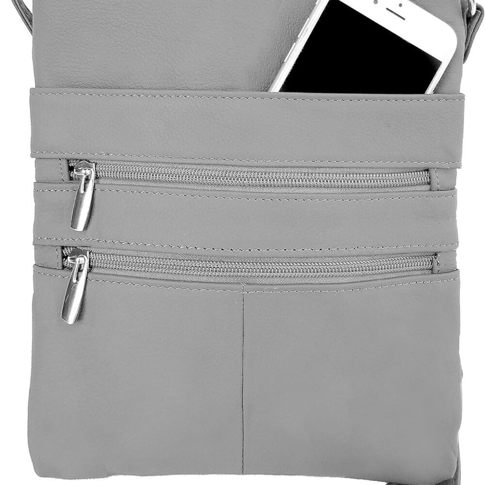 Mini Crossbody Purse Leather Compact Multi Pocket Travel Bag for Women